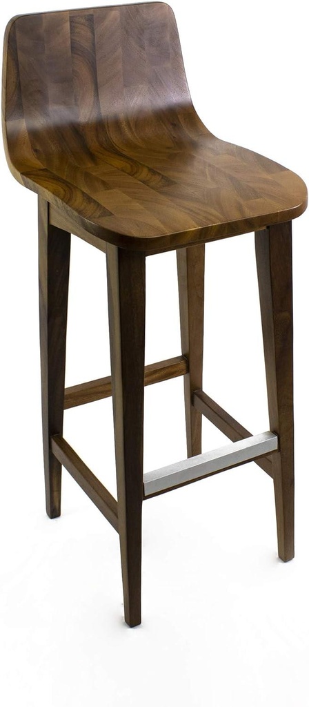 BANCO URBAN - BANCO PARA BARRA. MADERA DE PAROTA NATURAL (ALTURA 75 CM)