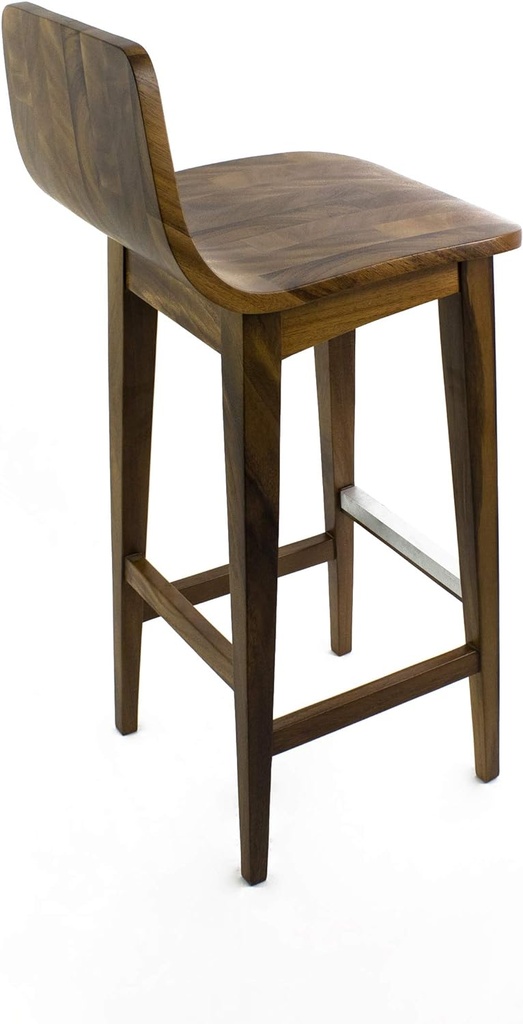 BANCO URBAN - BANCO PARA BARRA. MADERA DE PAROTA NATURAL (ALTURA 75 CM)