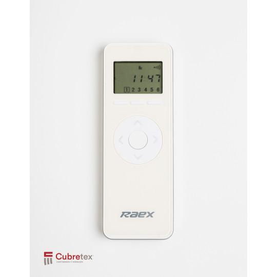 CONTROL REMOTO BLANCO CON PANTALLA LCD; 6 CANALES. TEMPORIZADOR Y CONFIGURACION DE HORA. BATERIA CR-