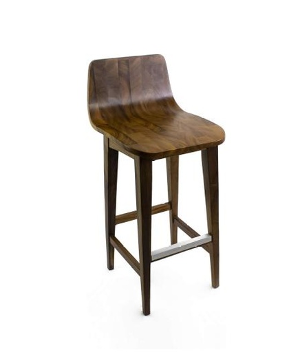 BANCO URBAN - BANCO PARA BARRA. MADERA DE PAROTA NATURAL (ALTURA 75 CM)