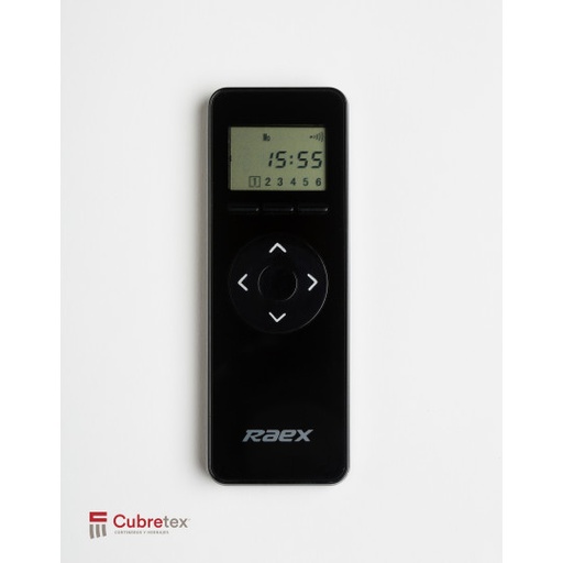 [CRDN-074] CONTROL REMOTO NEGRO CON PANTALLA LCD; 6 CANALES. TEMPORIZADOR Y CONFIGURACION DE HORA. BATERIA CR-2
